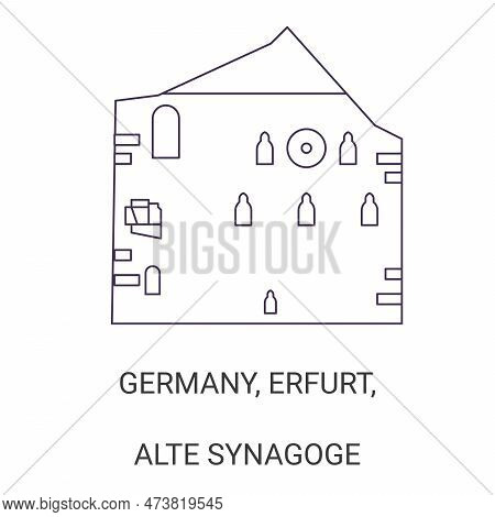 Germany, Erfurt, Alte Synagoge Travel Landmark Vector Illustration