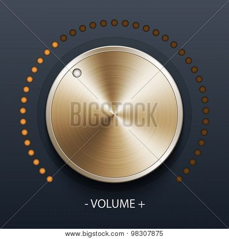 Volume Knob With Gold Texture