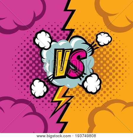 Versus vector cartoon comic book background. Fighting duel championship retro art. Competition and confrontation, compare and battle illustration