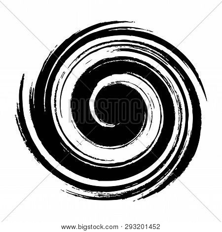 Vector Radial Spiral Burst. Black Star Spiral Explosion Isolated On White Background. Graphic Design