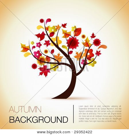 abstract vector tree background for the season of autumn