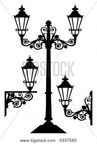 Antique vector street lights