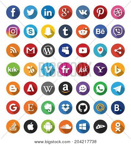 Set of 49 Social Media Icons Web