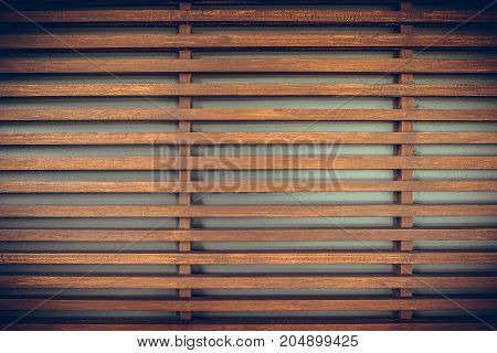 Raw Wood, Wooden Slatted Fence Or Lath Wall Background, Vintage Tone.