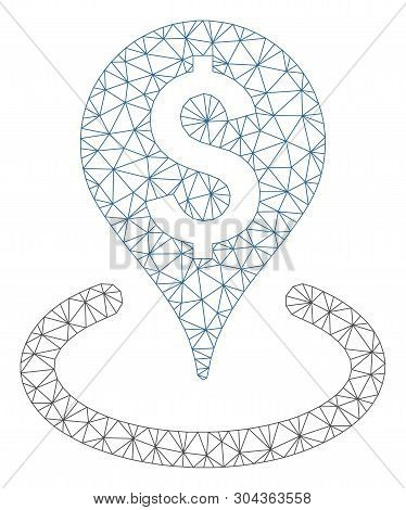 Mesh Business Geotargeting Polygonal Icon Vector Illustration. Carcass Model Is Based On Business Ge