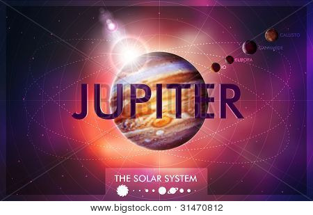 Vektor solsystemet - planeten Jupiter