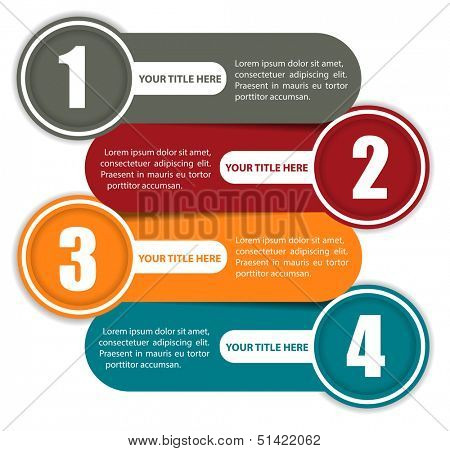 Simple vector background color scheme with four steps and place for text