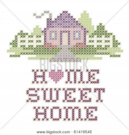 Embroidery, Home Sweet Home Cross Stitch