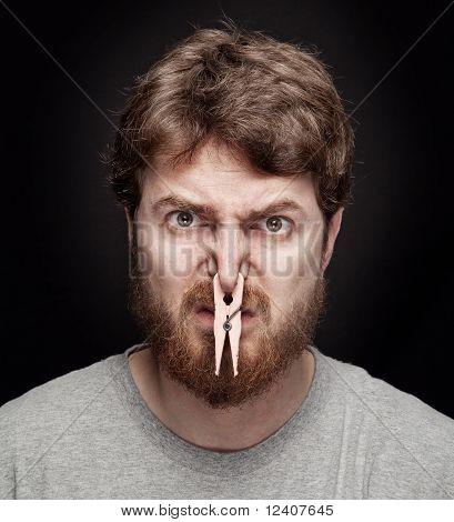 Bad Smell Concept - Peg On Male Nose