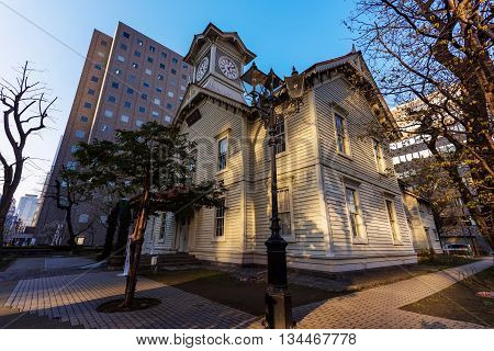 Sapporo Clock Tower, In Evening