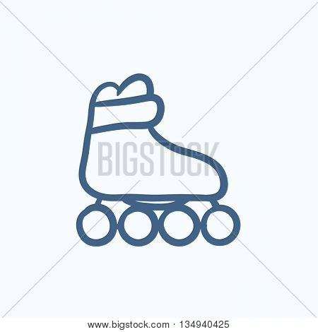 Roller skate vector sketch icon isolated on background. Hand drawn Roller skate icon. Roller skate sketch icon for infographic, website or app.