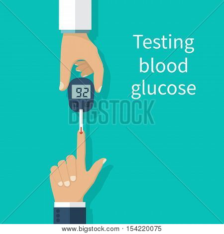 Glucometer In Hand. Diabetes Concept