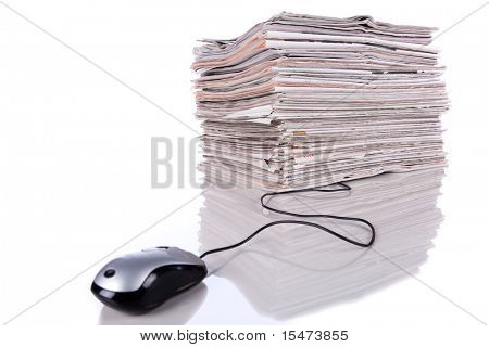 Electronic news in the internet (isolated on white)