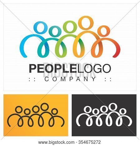 People (family, Friends, Team, Group) Vector Symbol Company (association) Logo (logotype). Spiral, H