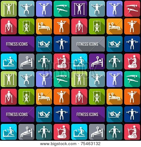 Fitness icons set