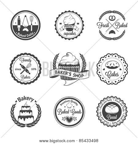 Vintage bakery badges, labels and logos