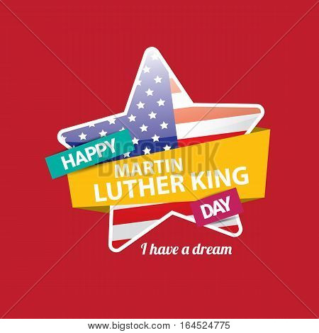 vector Martin Luther King Jr day us sticker or label isolated on red background.