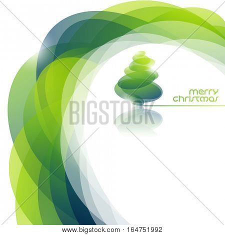 Abstract background with shiny christmas tree. Vector illustration.