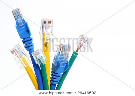 A bunch of eithernet cables