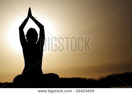 Junge Frauen in Lotus pose