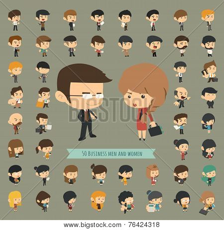 Set Of 50 Business Men And Women