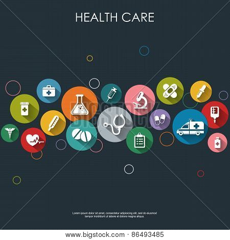 Health Care Backround With Flat Icons