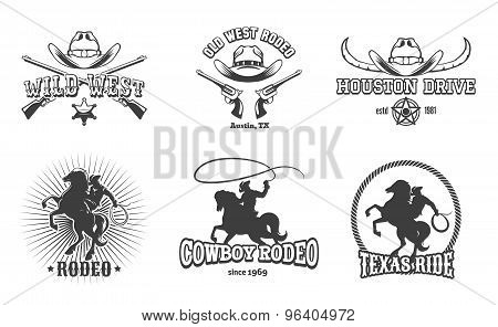 Vector Wild West and Rodeo labels