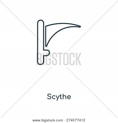 Scythe Icon In Trendy Design Style. Scythe Icon Isolated On White Background. Scythe Vector Icon Sim