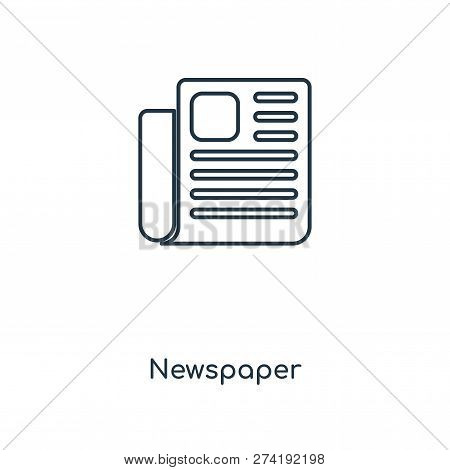 Newspaper Icon In Trendy Design Style. Newspaper Icon Isolated On White Background. Newspaper Vector