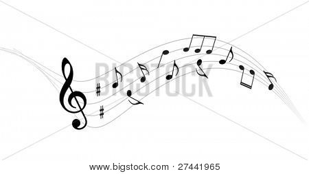 Notes de musique vector background