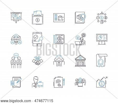 Financial Markets Outline Icons Collection. Finance, Markets, Investing, Securities, Equities, Bonds