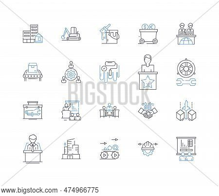 Market Operation Line Icons Collection. Trading, Liquidity, Regulation, Efficiency, Arbitrage, Excha