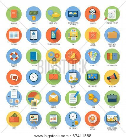 Business, Office And Marketing Items Icons.