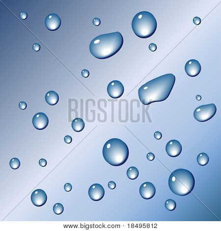 Vector - Water drops on a metallic background