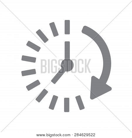 Time Icon. Time And Watch, Timer Symbol. Ui. Web. Logo. Sign Flat Design App Stock. Passage Of Time 