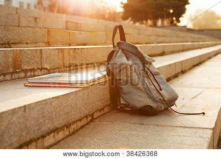 Old Denim School Backpack