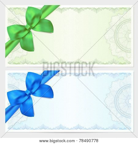 Gift certificate, Voucher, Coupon template with bow