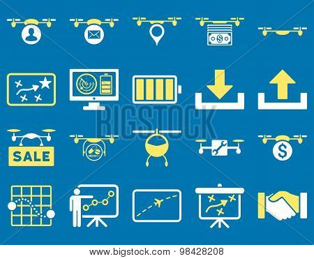 Air drone and quadcopter tool icons