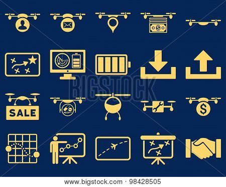 Air drone and quadcopter tool icons