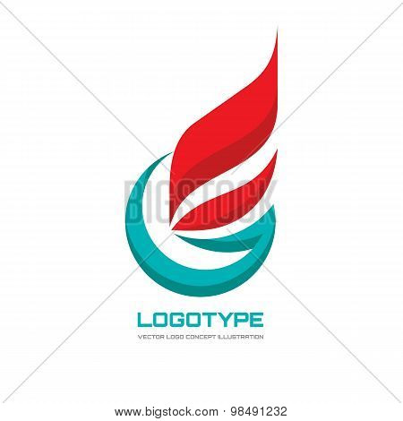 Abstract vector logo concept illustration. Flag business logo. Letter G logo. Flame logo. Fire logo.