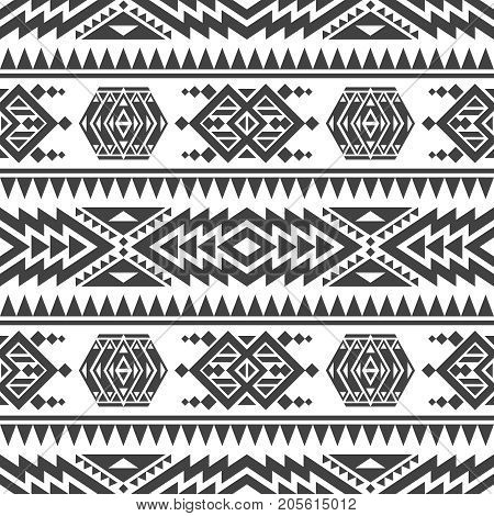 American aztec vector seamless texture. Native tribal indian repetitive pattern. Seamless mexican navajo geometric pattern illustration