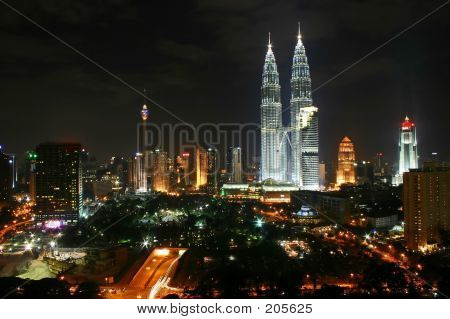 Kuala Lumpur stad nachtbeeld