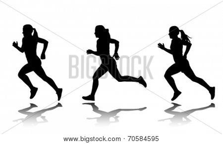 silhouette of female sprinter