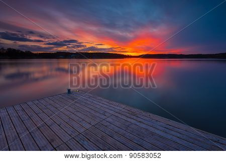 Colorful Sunset Over Lake