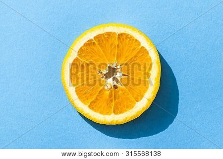 Orange Creative Healthy Food. Healthy Food Detox. Detox Food. Orange Slice Closeup. Creative Vegetar