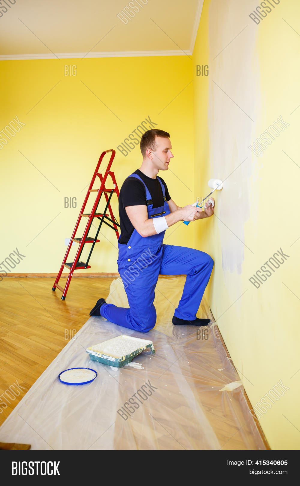 Man Paints Wall House Image & Photo (Free Trial) | Bigstock