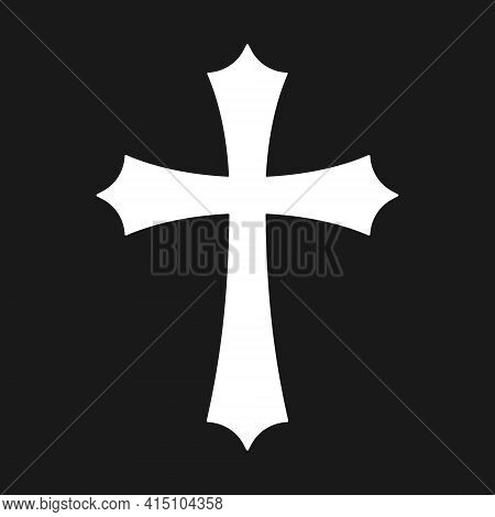 Cross Vector Shape Symbol. Christianity Sign. Christian Religion Icon. Catholic And Protestant Faith