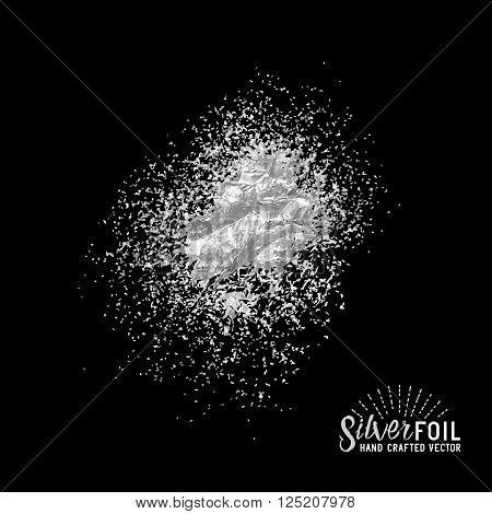 Vector Silver Dust. Foil silver dust particles. Vector illustration.