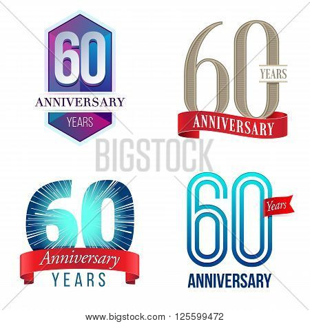 A Set of Symbols Representing a 60 Years Anniversary/Jubilee Celebration