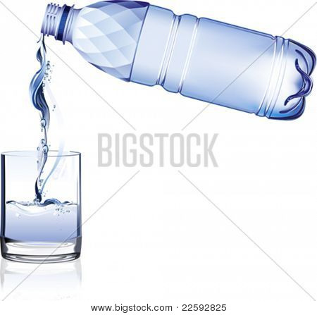 Water bottle. All elements and textures are individual objects. Vector illustration scale to any size.